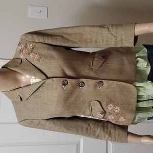 American Eagle s tweed blazer floral embroidered chic perfect for layering